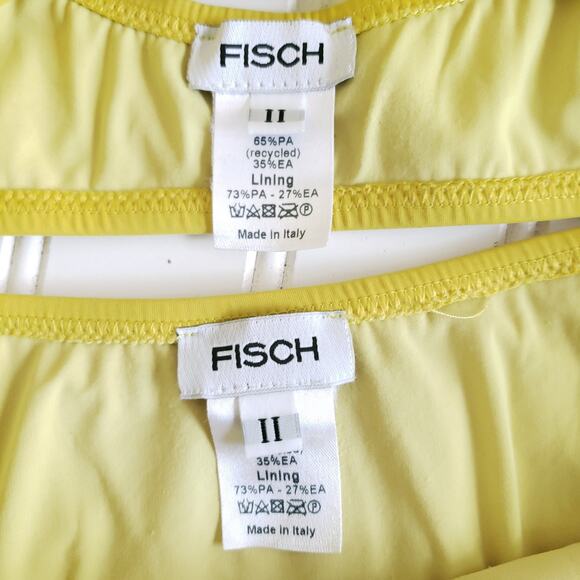 FISCH bikini Lurin front tie top Marigot side tie bottoms submarine yellow Sz ll - Picture 6 of 8